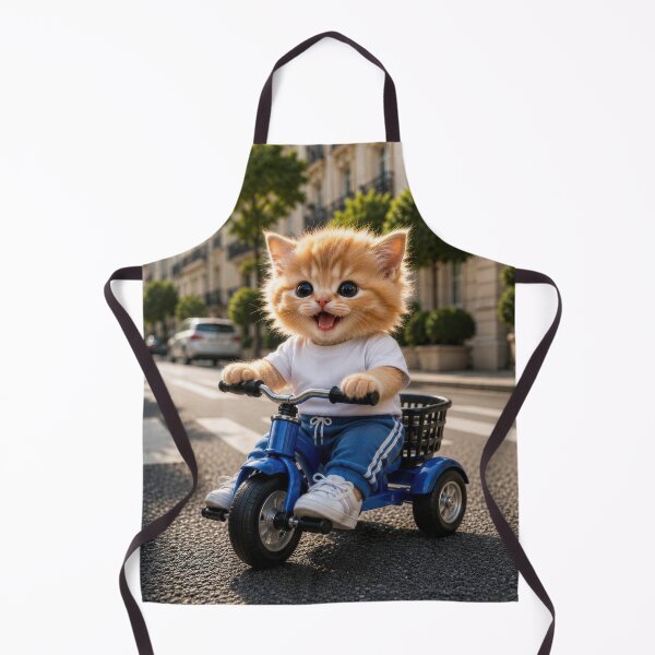 Item preview, Cute Kitten Riding Blue Tricycle designed and sold by dreamybyana.