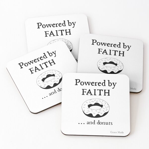Item preview, Powered by Faith... and donuts designed and sold by GraceMadeArt.