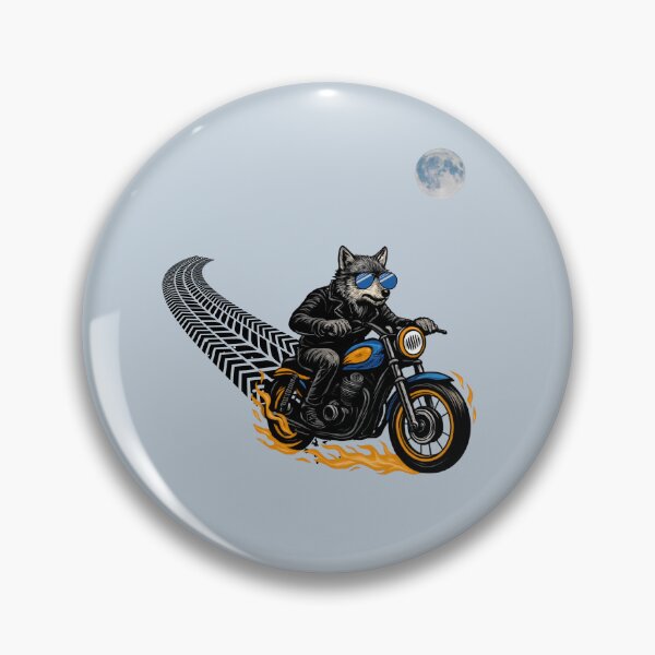 Item preview, The Wolf Rides at Night – Flaming Biker Wolf designed and sold by Aimetoi.