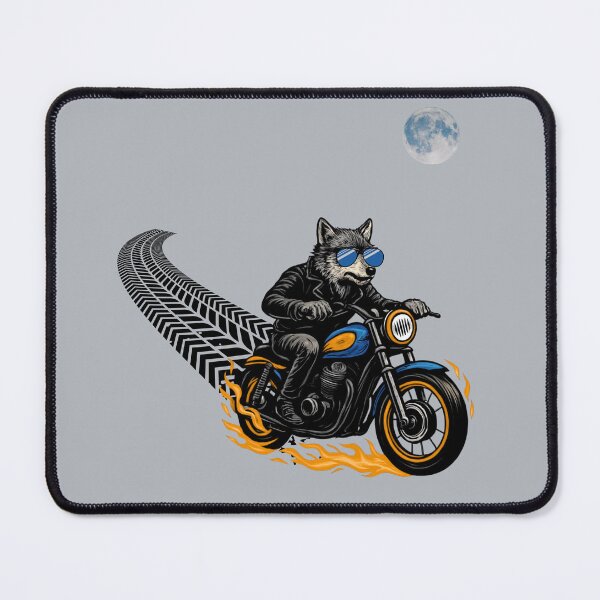 Item preview, The Wolf Rides at Night – Flaming Biker Wolf designed and sold by Aimetoi.