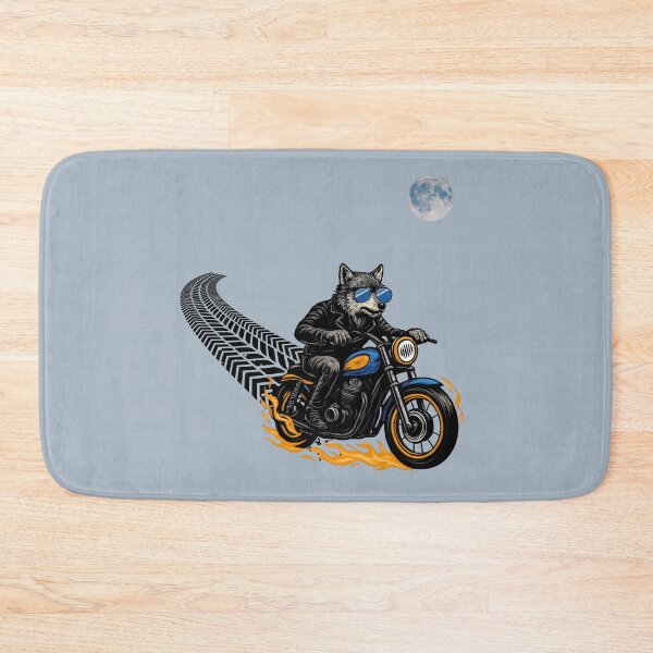 Item preview, The Wolf Rides at Night – Flaming Biker Wolf designed and sold by Aimetoi.