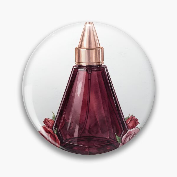 Item preview, Pyramid Perfume Bottle Watercolor Art -  Ruby Red and Rose Gold designed and sold by LuminaArtRO.