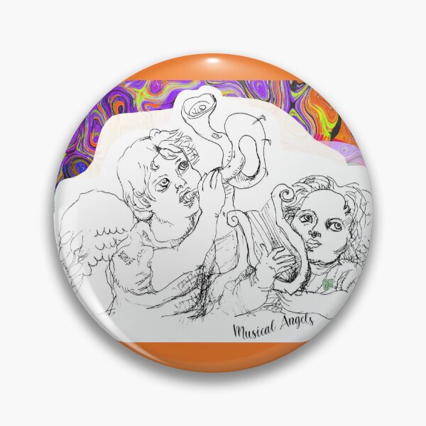 Item preview, Musical Angels (Original Ink Drawing by ACCI) designed and sold by VanyssaGraphics.