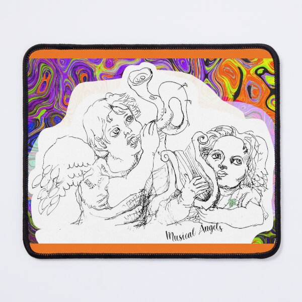 Item preview, Musical Angels (Original Ink Drawing by ACCI) designed and sold by VanyssaGraphics.