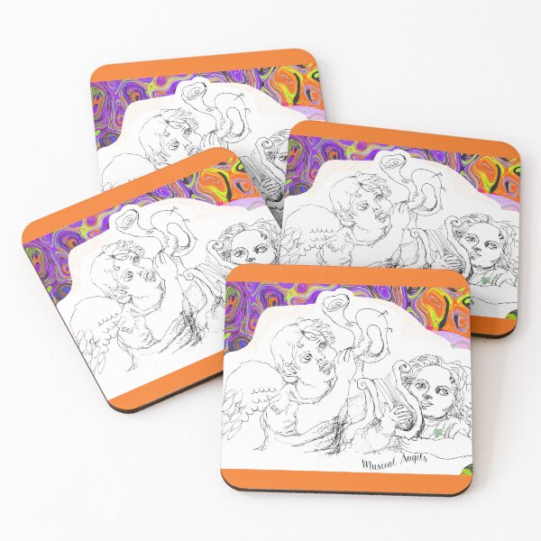 Item preview, Musical Angels (Original Ink Drawing by ACCI) designed and sold by VanyssaGraphics.