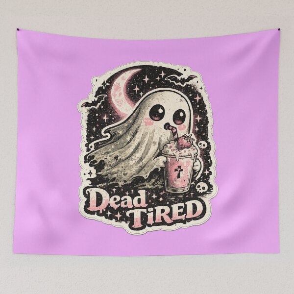 Item preview, Dead Tired Cute Gothic Ghost Sticker designed and sold by irfanshikh.