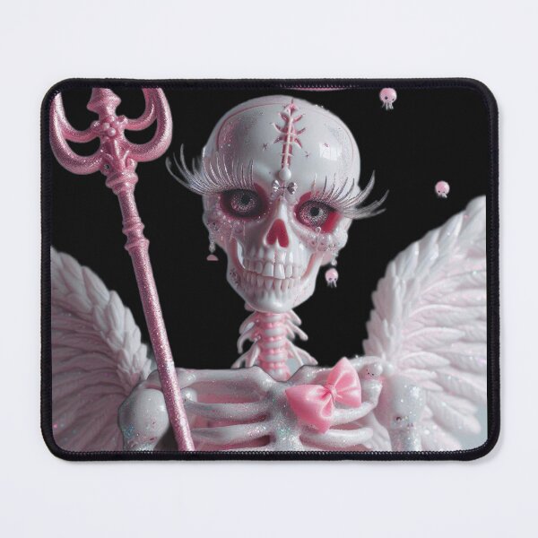 Item preview, Glittery Pastel Skeleton Angel with Pink Bow designed and sold by LujziWorld.