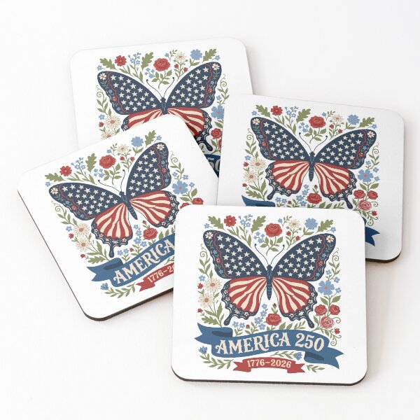 Item preview, Butterfly USA 250 Years America Floral Birthday Floral Flag designed and sold by BornBorn.
