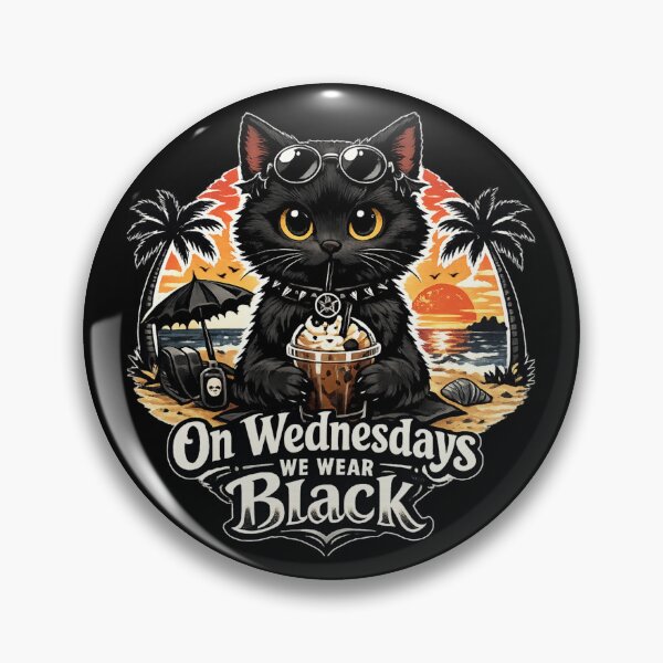 Item preview, On Wednesdays We Wear Black - Goth Cat Beach Sunset designed and sold by EchoPrint Co..