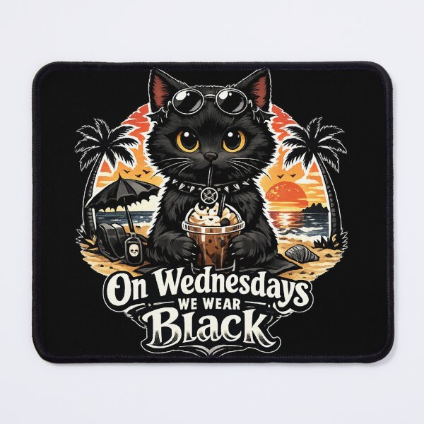 Item preview, On Wednesdays We Wear Black - Goth Cat Beach Sunset designed and sold by EchoPrint Co..