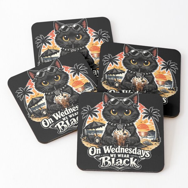 Item preview, On Wednesdays We Wear Black - Goth Cat Beach Sunset designed and sold by EchoPrint Co..