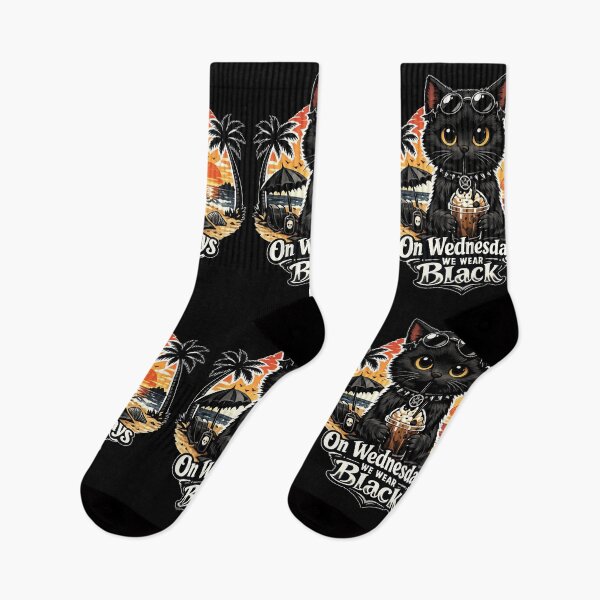 Item preview, On Wednesdays We Wear Black - Goth Cat Beach Sunset designed and sold by EchoPrint Co..
