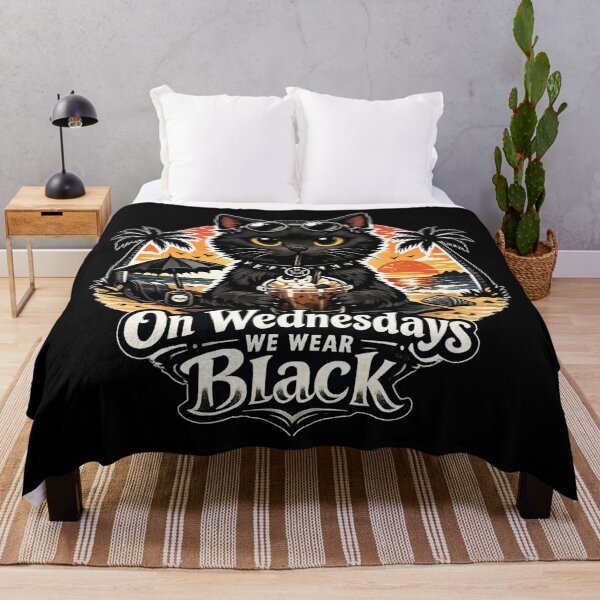 Item preview, On Wednesdays We Wear Black - Goth Cat Beach Sunset designed and sold by EchoPrint Co..