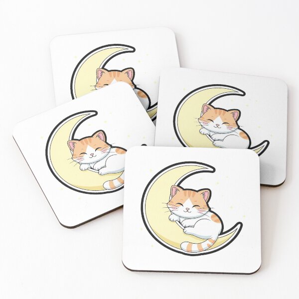 Item preview, Floating Moon Cat Sticker designed and sold by Osmose-Studio ⭐⭐⭐⭐⭐.