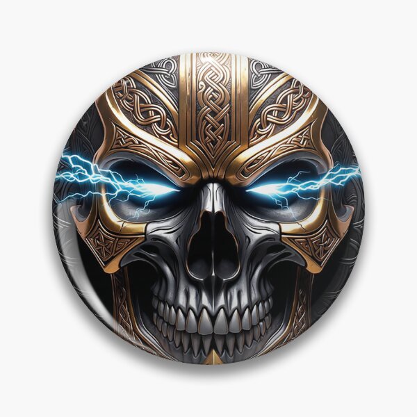 Item preview, Viking Skull Gold Shield designed and sold by Bluesax.