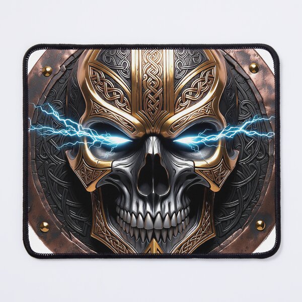 Item preview, Viking Skull Gold Shield designed and sold by Bluesax.