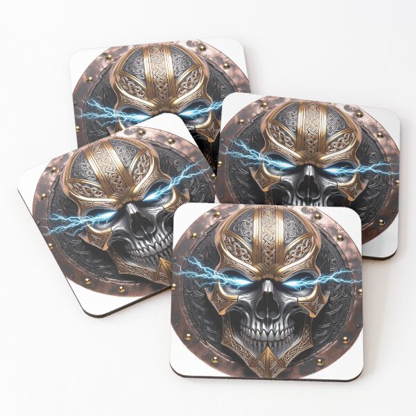 Item preview, Viking Skull Gold Shield designed and sold by Bluesax.