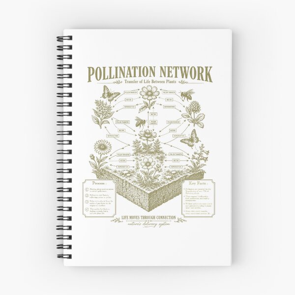 Item preview, Pollination Network Life Moves Through Connection Botany Chart designed and sold by FreshVibe Prints.