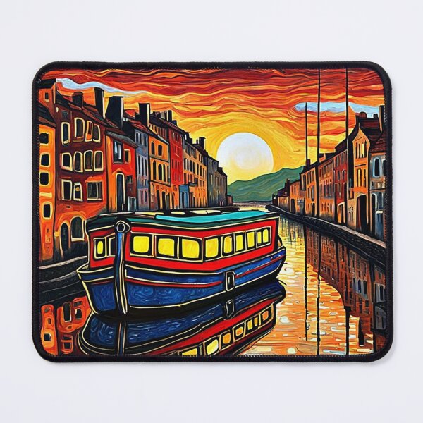 Item preview, Barge on the canal designed and sold by George Hutton Hunter.