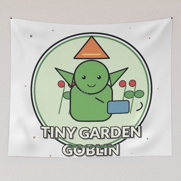Item preview, Tiny Garden Goblin Funny Tomato Gardener Design designed and sold by Cozy Oddities Studio.