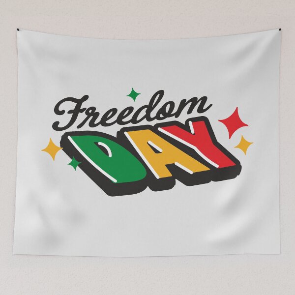 Item preview, Juneteenth Freedom Day African American History colorful typography design designed and sold by Jdawnink.