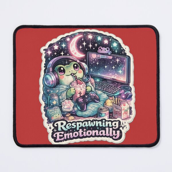 Item preview, Respawning Emotionally Cozy Gamer Frog Sticker designed and sold by irfanshikh.
