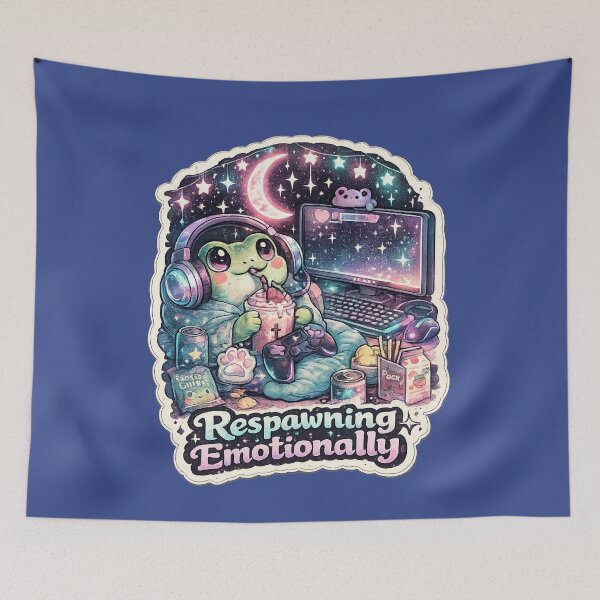 Item preview, Respawning Emotionally Cozy Gamer Frog Sticker designed and sold by irfanshikh.