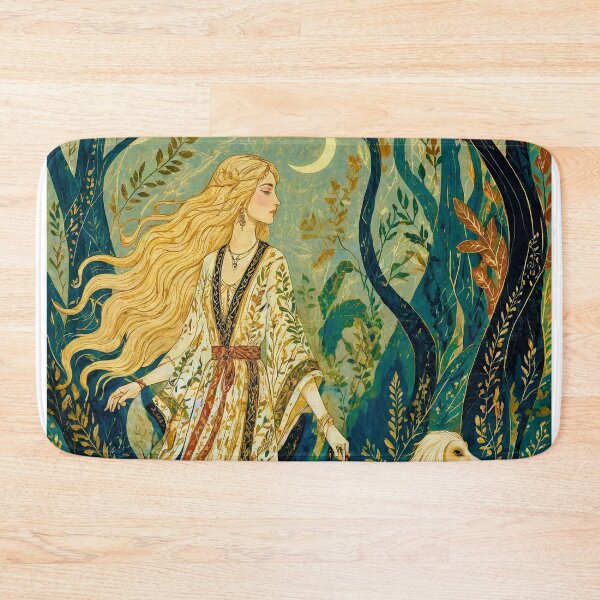 Item preview, Wall Art - Postcard - Mystical Forest Walk with Afghan Hound designed and sold by ForeverPrintsOK.
