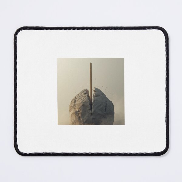 Item preview, Silent Force – Wooden Stick Piercing Ancient Stone | Minimal Cinematic Wall Art designed and sold by Khedrr.