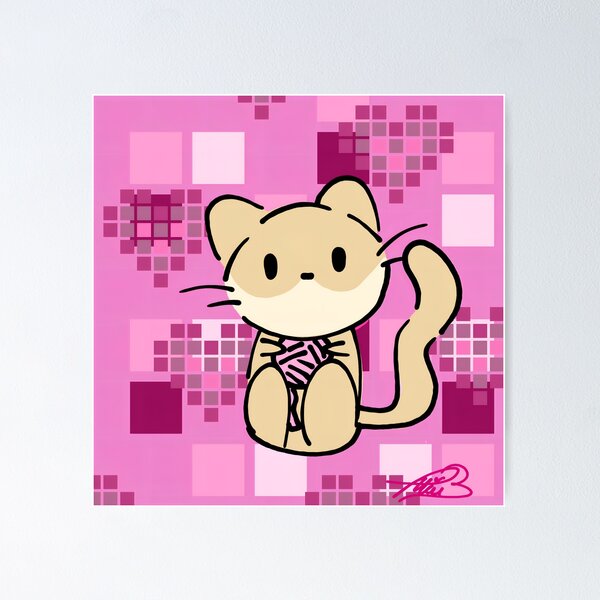 Item preview, Sweet Pink Kitty Character Art designed and sold by JustBee-CauseStudio.