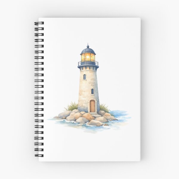 Item preview, Watercolor Lighthouse on the Rocks  designed and sold by silviaol.