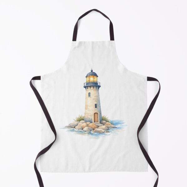 Item preview, Watercolor Lighthouse on the Rocks designed and sold by silviaol.