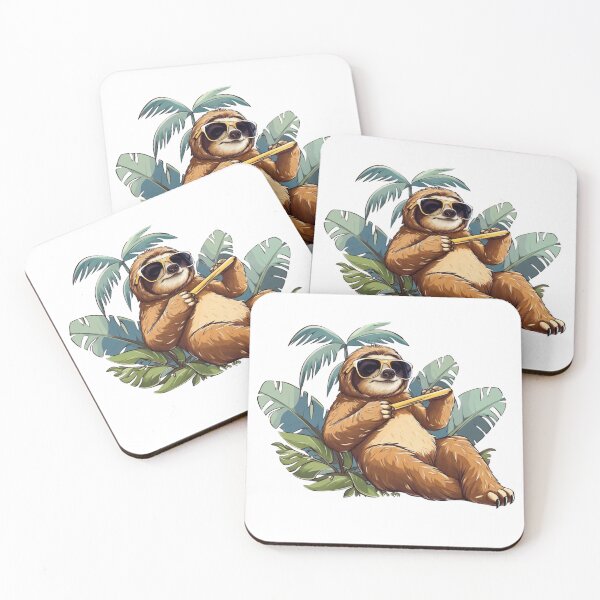 Item preview, Chilled out sloth in a palm paradise designed and sold by E4ST-INDUSTRIES.
