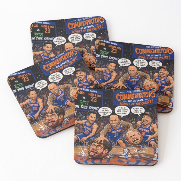 Item preview, New York Knicks Cartoon Basketball Showdown: Comedians vs. Commentators designed and sold by Uniqueartai.