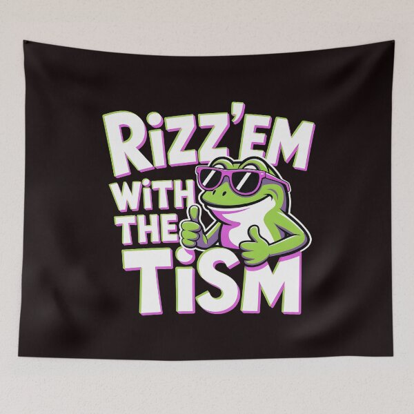 Item preview, Funny Frog Rizz`Em With The Tism Shirt – Cute Autistic Frog Meme Apparel designed and sold by Redgiant87x.