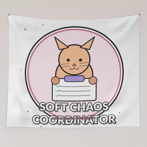 Item preview, Soft Chaos Coordinator Cute Cat Checklist Design designed and sold by Cozy Oddities Studio.