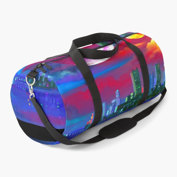 Item preview, Futuristic Neon Cityscape with Colorful Planets Digital Art designed and sold by ExploreAura Studio.