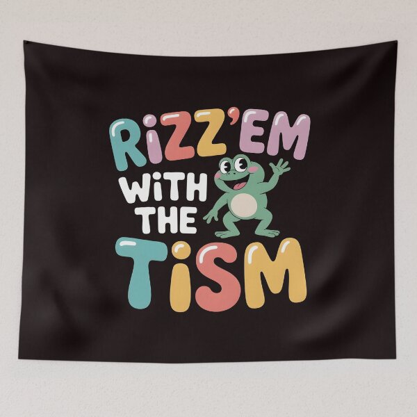 Item preview, Funny Frog Rizz`Em With The Tism Shirt – Funny Meme Frog Graphic designed and sold by Redgiant87x.
