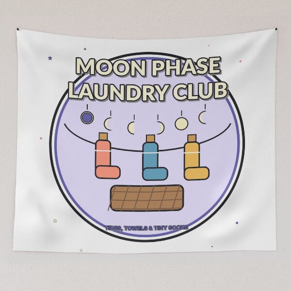 Item preview, Moon Phase Laundry Club Funny Laundry Design designed and sold by Cozy Oddities Studio.