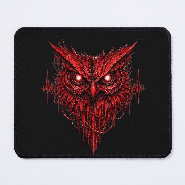 Item preview, RED NIGHT SIGNAL – Cyber Owl Glitch Design designed and sold by UnglaublichGut.