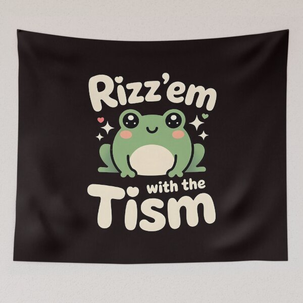 Item preview, Funny Frog Rizz`Em With The Tism Shirt – Retro Frog Meme For Autistic Humor Fans designed and sold by Redgiant87x.