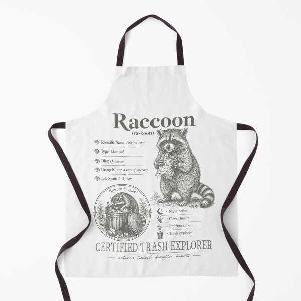 Item preview, Raccoon Trash Explorer Nocturnal Mammal Nature Facts Chart designed and sold by FreshVibe Prints.