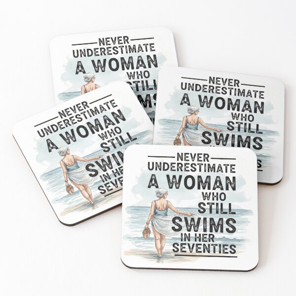 Item preview, Never Underestimate A Woman Who Still Swims in Her Eighties  designed and sold by CutOutIdols.