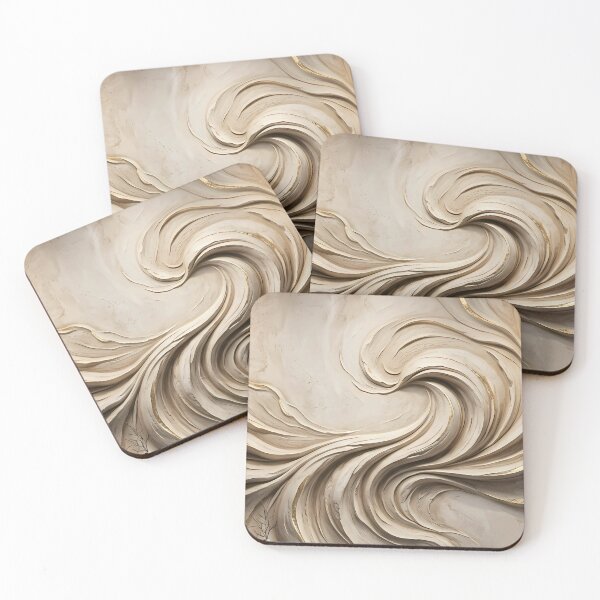 Item preview, Elegant Sand Swirls - 3D Abstract Flow with Gold Accents designed and sold by AlexthingsDesign .