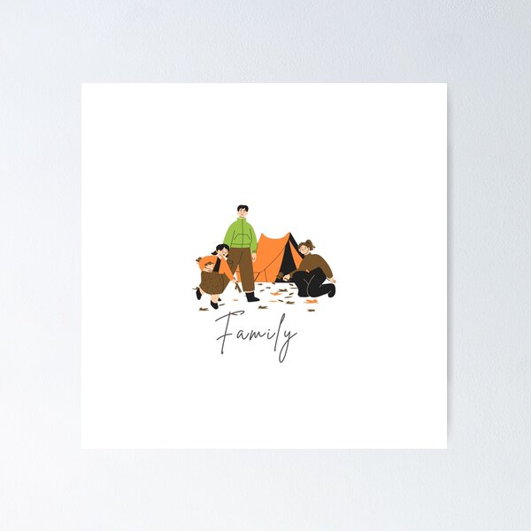 Item preview, amily Camping Picnic in the Mountains | Cozy Nature Adventure Artwork designed and sold by gluxdesing.