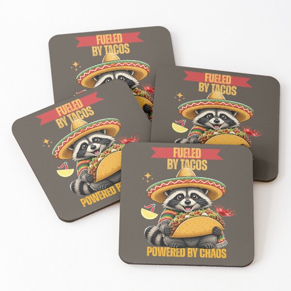 Item preview, Fueled By Tacos Powered By Chaos Raccoon Taco Funny Graphic Tee designed and sold by HOUSE OF TIST.