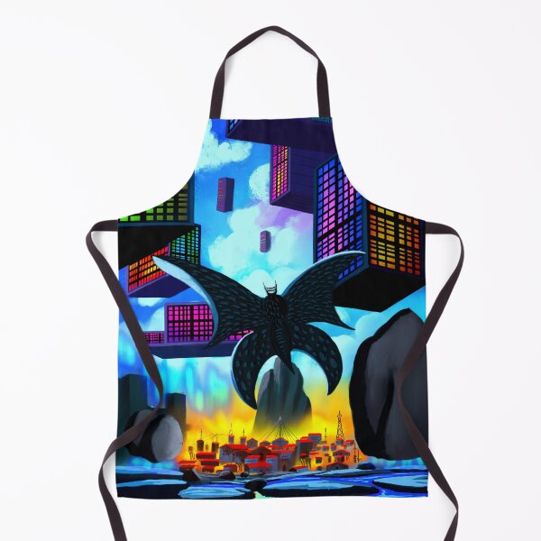 Item preview, Giant Neon Moth Kaiju Floating Cyberpunk City Digital Art designed and sold by ExploreAura Studio.
