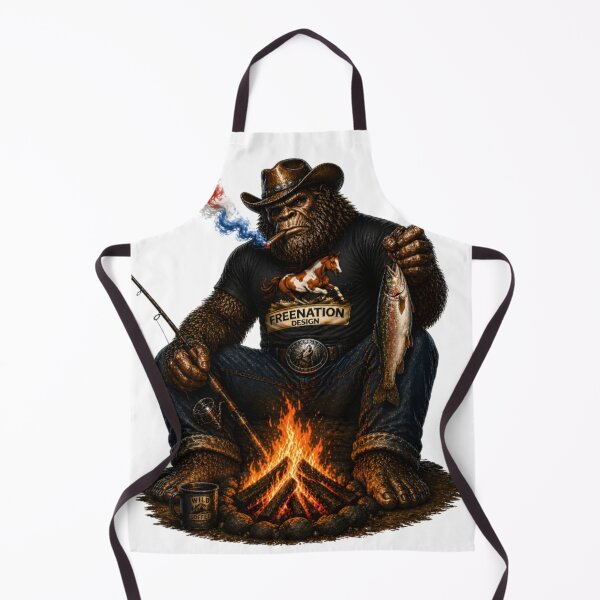 Item preview, Bigfoot Campfire Fishing Vintage Design designed and sold by FREENATION2026.