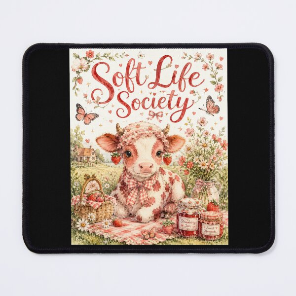 Item preview, Soft Life Society Strawberry Cow Sticker designed and sold by irfanshikh.