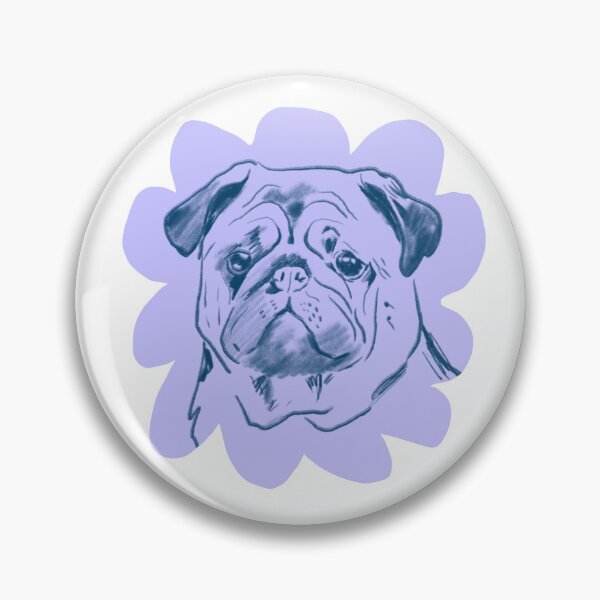 Item preview, Grumpy Cute — Pug Portrait in Lavender designed and sold by AnnaVikhrArt.